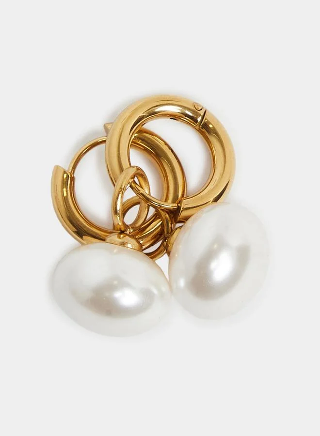 ستايلي أقراط حلقات متدلية باللؤلؤ